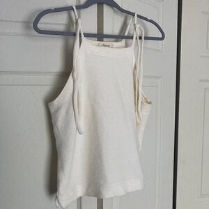 (Madewell) Ivory Square Neck Tie Shoulder Tank Top size L